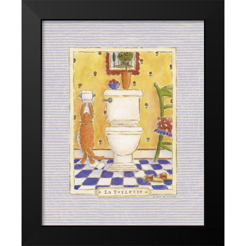Kitty Toilette Black Modern Wood Framed Art Print by McCollum, Sudi