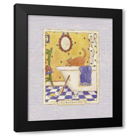 Kitty Baignoire Black Modern Wood Framed Art Print with Double Matting by McCollum, Sudi