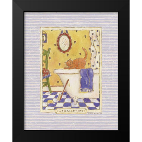 Kitty Baignoire Black Modern Wood Framed Art Print by McCollum, Sudi