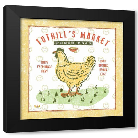 Tuthill Chicken Black Modern Wood Framed Art Print with Double Matting by McCollum, Sudi