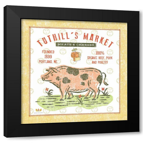 Tuthill Pig Black Modern Wood Framed Art Print with Double Matting by McCollum, Sudi