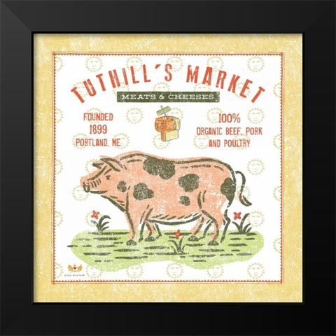 Tuthill Pig Black Modern Wood Framed Art Print by McCollum, Sudi