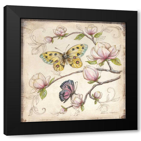 Le Jardin Butterfly IV Black Modern Wood Framed Art Print with Double Matting by McRostie, Kate