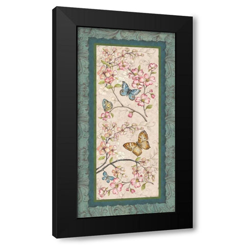 Le Jardin Butterfly Panel I Black Modern Wood Framed Art Print with Double Matting by McRostie, Kate