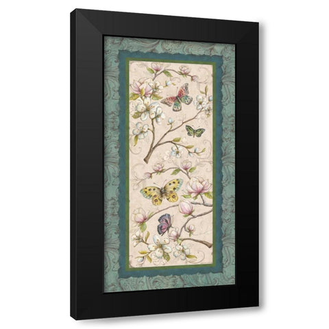 Le Jardin Butterfly Panel II Black Modern Wood Framed Art Print by McRostie, Kate