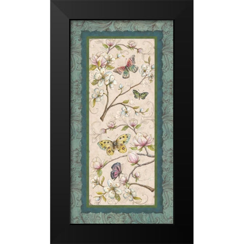Le Jardin Butterfly Panel II Black Modern Wood Framed Art Print by McRostie, Kate