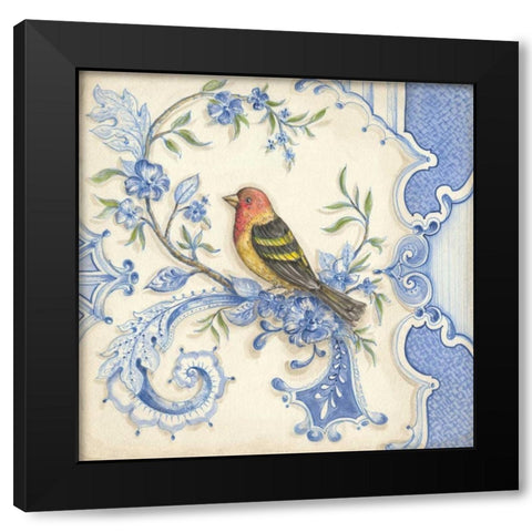 Chinoiserie Aviary I Black Modern Wood Framed Art Print with Double Matting by McRostie, Kate