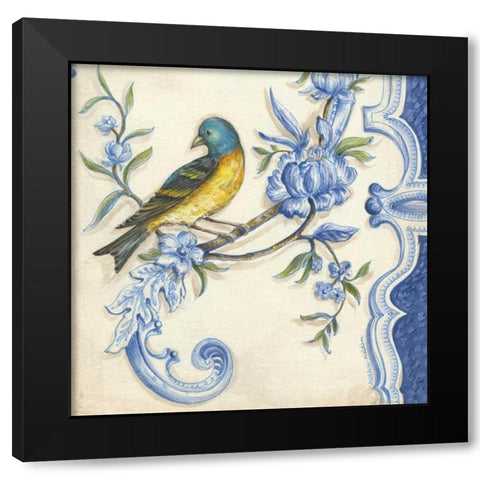 Chinoiserie Aviary II Black Modern Wood Framed Art Print with Double Matting by McRostie, Kate