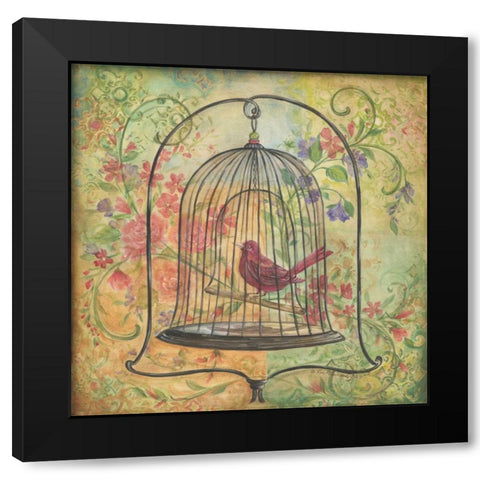 La Boheme Bird II Black Modern Wood Framed Art Print with Double Matting by McRostie, Kate