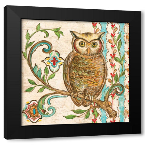 Treetop Owl I Black Modern Wood Framed Art Print by McRostie, Kate