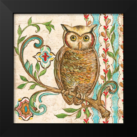 Treetop Owl I Black Modern Wood Framed Art Print by McRostie, Kate