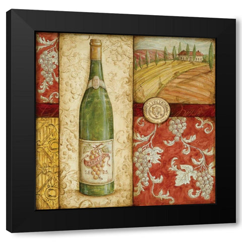 Italian Wine Collage Black Modern Wood Framed Art Print by McRostie, Kate
