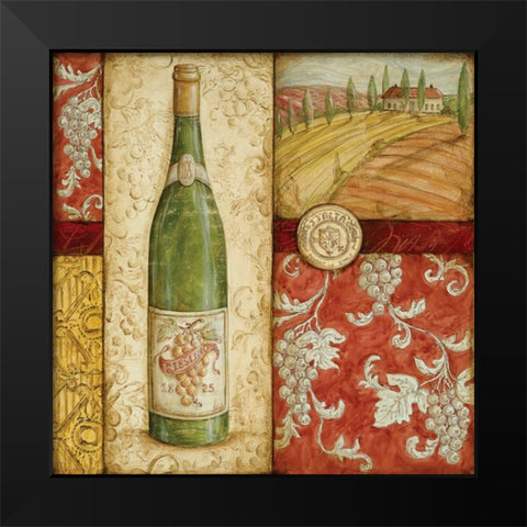 Italian Wine Collage Black Modern Wood Framed Art Print by McRostie, Kate