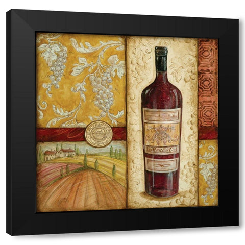 French Wine Collage Black Modern Wood Framed Art Print with Double Matting by McRostie, Kate