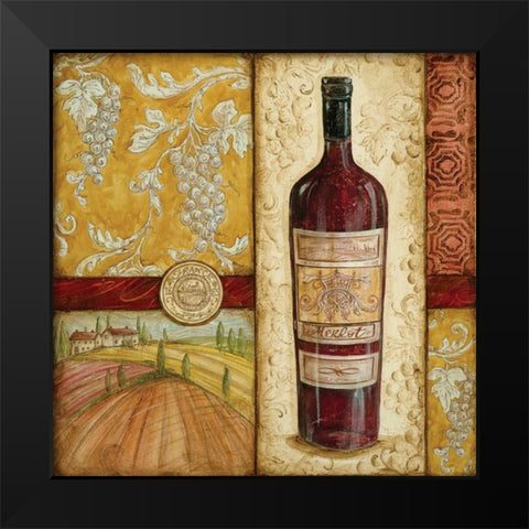 French Wine Collage Black Modern Wood Framed Art Print by McRostie, Kate