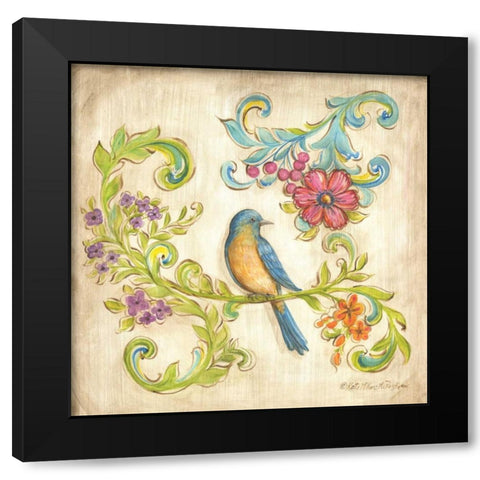 Madisons Garden II Black Modern Wood Framed Art Print with Double Matting by McRostie, Kate