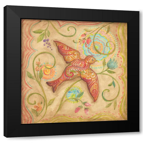 Springtime Birds I Black Modern Wood Framed Art Print by McRostie, Kate