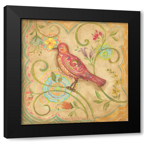 Springtime Birds IV Black Modern Wood Framed Art Print with Double Matting by McRostie, Kate