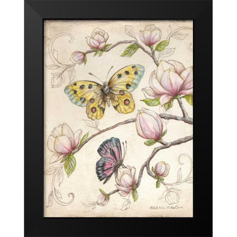Le Jardin Butterfly V Black Modern Wood Framed Art Print by McRostie, Kate