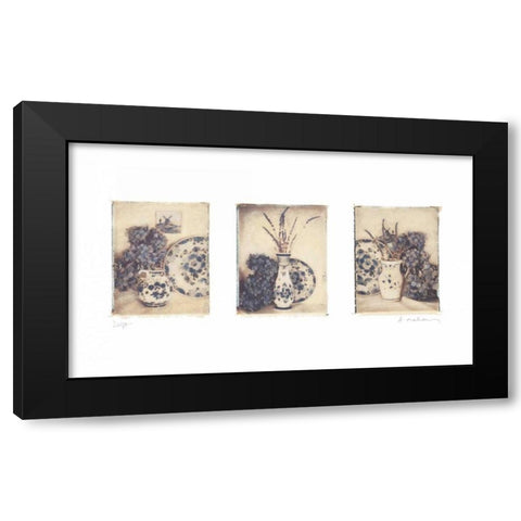 Delft Black Modern Wood Framed Art Print with Double Matting by Melious, Amy