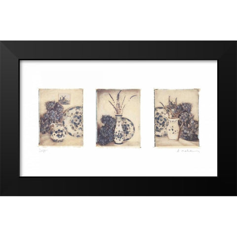Delft Black Modern Wood Framed Art Print by Melious, Amy