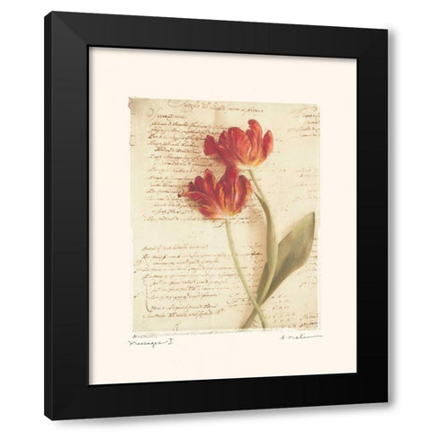 Messages I Black Modern Wood Framed Art Print with Double Matting by Melious, Amy