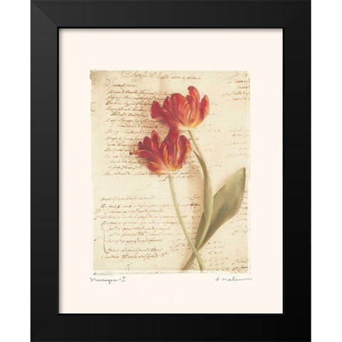 Messages I Black Modern Wood Framed Art Print by Melious, Amy