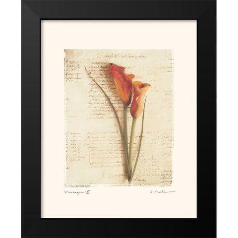 Messages II Black Modern Wood Framed Art Print by Melious, Amy