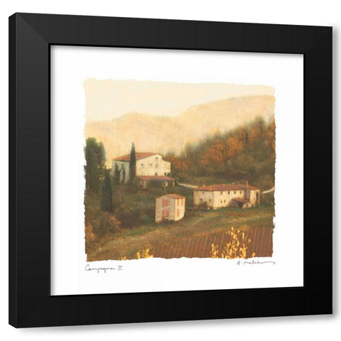 Campagna II Black Modern Wood Framed Art Print with Double Matting by Melious, Amy