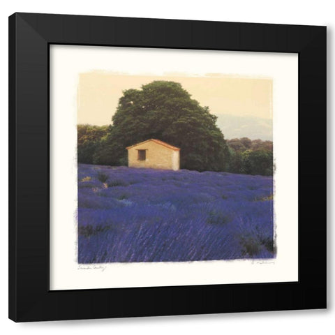 Lavender Country Black Modern Wood Framed Art Print by Melious, Amy
