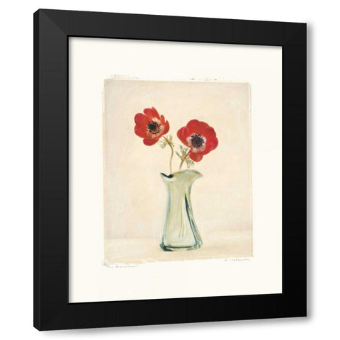 Two Anemones Black Modern Wood Framed Art Print with Double Matting by Melious, Amy