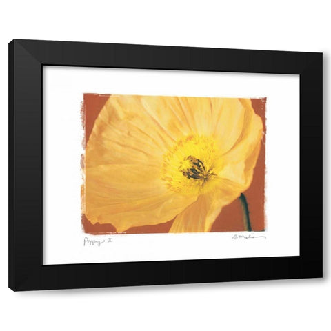 Poppy II Black Modern Wood Framed Art Print with Double Matting by Melious, Amy