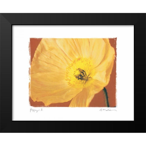 Poppy II Black Modern Wood Framed Art Print by Melious, Amy