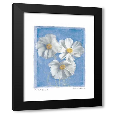 Cosmos on Blue I Black Modern Wood Framed Art Print with Double Matting by Melious, Amy