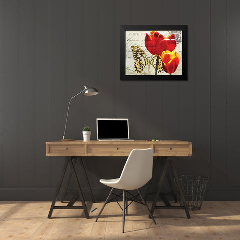 Carte Postale Tulip II Black Modern Wood Framed Art Print by Melious, Amy