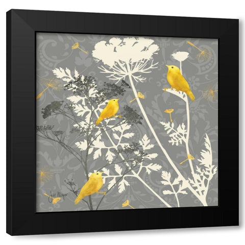Gray Meadow Lace I Black Modern Wood Framed Art Print with Double Matting by Meyer, Jill