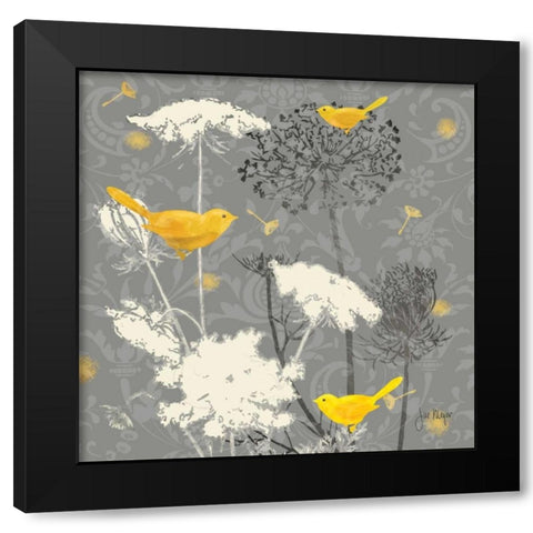 Gray Meadow Lace II Black Modern Wood Framed Art Print with Double Matting by Meyer, Jill