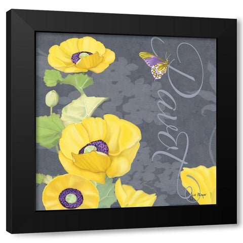 Pavot II Black Modern Wood Framed Art Print with Double Matting by Meyer, Jill