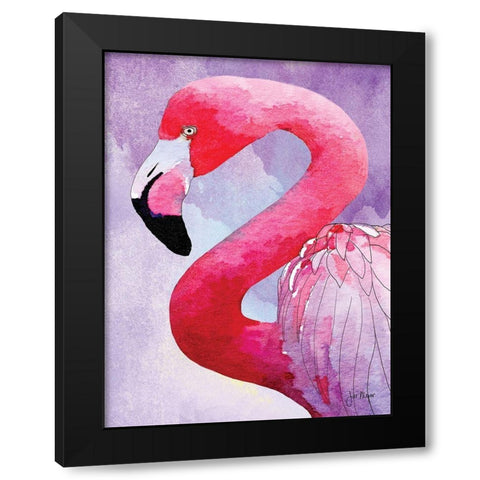 Amazing Flamingos III Black Modern Wood Framed Art Print with Double Matting by Meyer, Jill