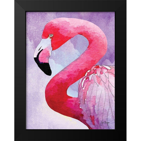 Amazing Flamingos III Black Modern Wood Framed Art Print by Meyer, Jill