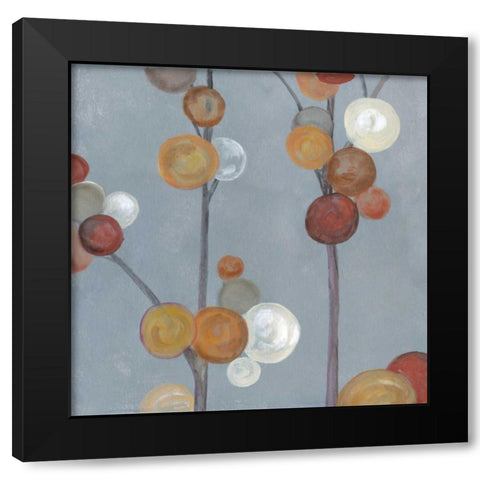 Baubles in Paprika I Black Modern Wood Framed Art Print with Double Matting by Ferry, Margaret