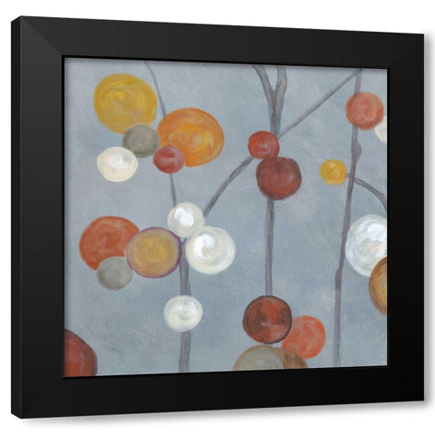 Baubles in Paprika II Black Modern Wood Framed Art Print with Double Matting by Ferry, Margaret
