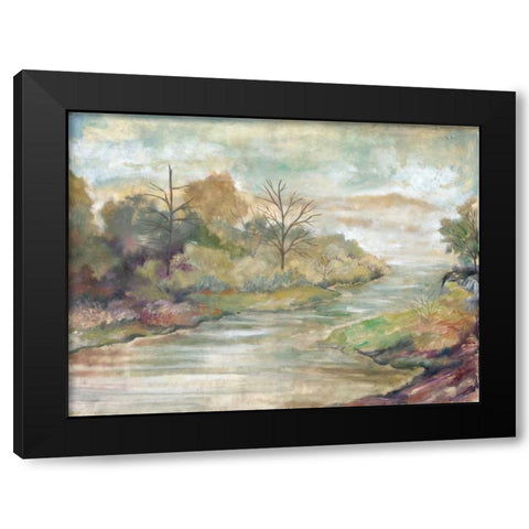 Placid Waters II Black Modern Wood Framed Art Print with Double Matting by Ferry, Margaret