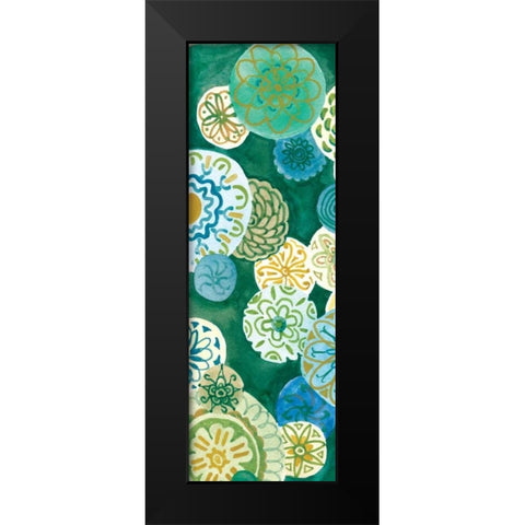 Indigo Medallion Panel I Black Modern Wood Framed Art Print by Ferry, Margaret