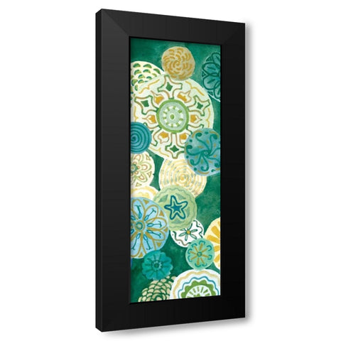 Indigo Medallion Panel II Black Modern Wood Framed Art Print with Double Matting by Ferry, Margaret
