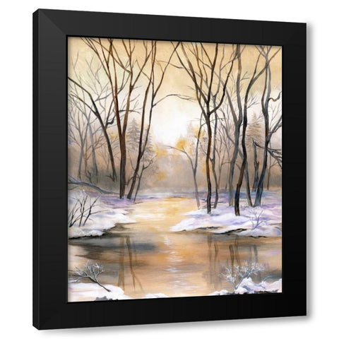Snowy River Black Modern Wood Framed Art Print with Double Matting by Ferry, Margaret