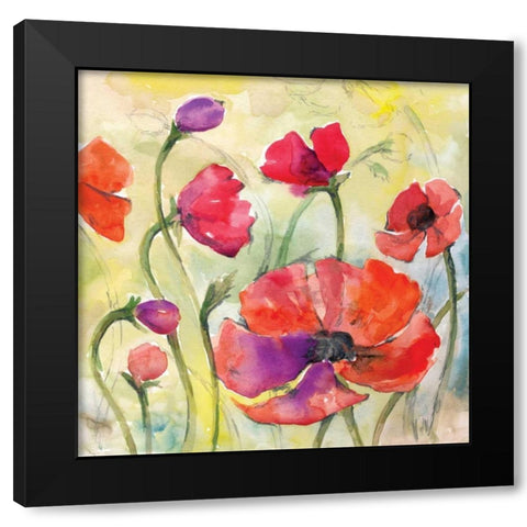Poppy Study II Black Modern Wood Framed Art Print with Double Matting by Ferry, Margaret