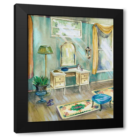 Robins Egg Bath I Black Modern Wood Framed Art Print with Double Matting by Ferry, Margaret