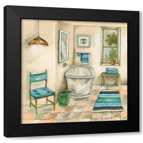Tile Bath I Black Modern Wood Framed Art Print by Ferry, Margaret
