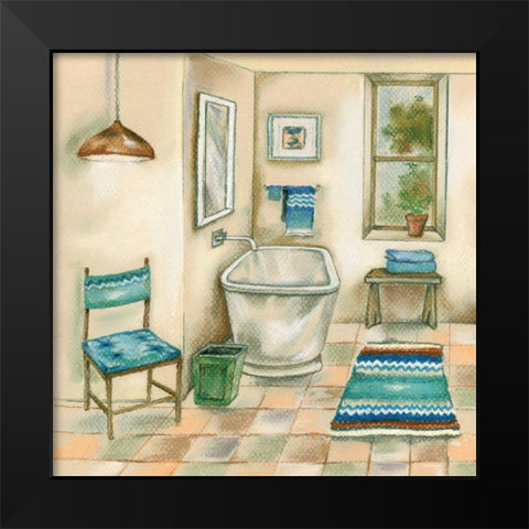 Tile Bath I Black Modern Wood Framed Art Print by Ferry, Margaret